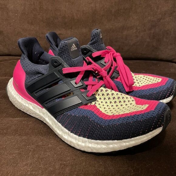 Adidas Ultraboost 2.0 Sneakers in Night Navy and Pink Size 9.5 Women's Running - Picture 1 of 12
